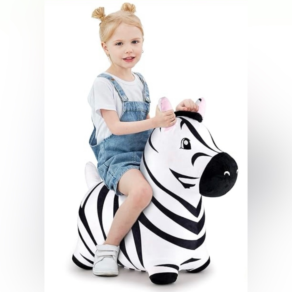 NEW Bouncy Pals Inflatable Zebra Toy for Kids